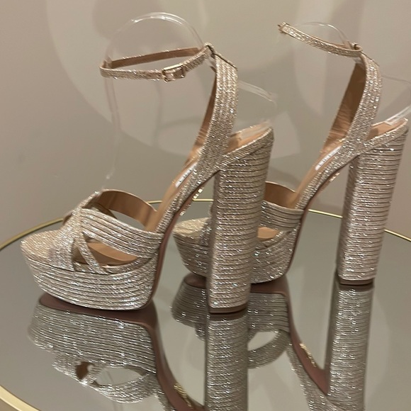Aquazzura Sundance 140 Glitter platform heels sz 40 - Picture 16 of 17